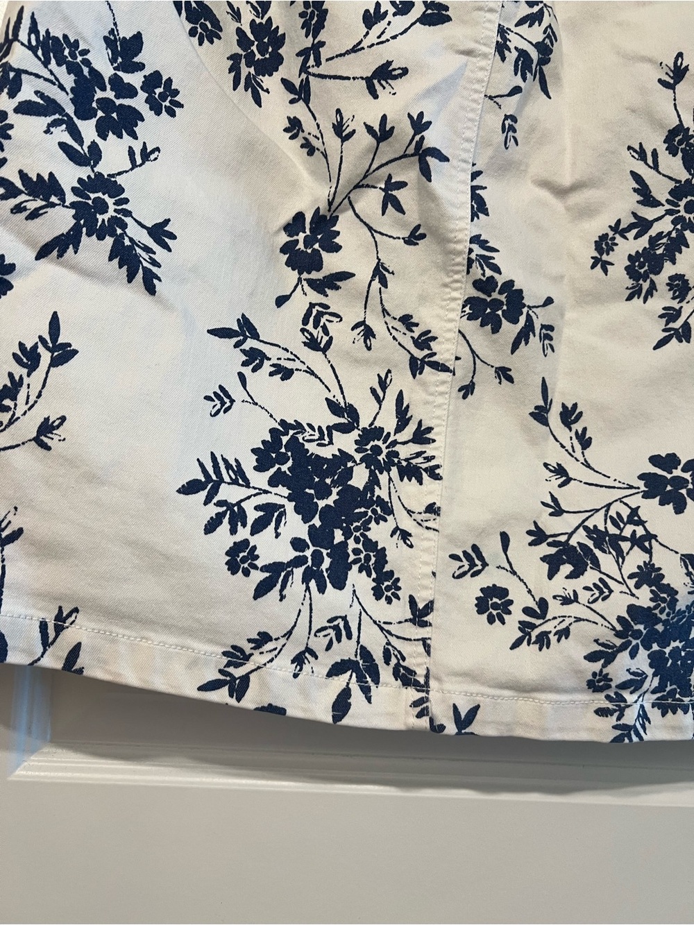 Women’s White Floral Skort with Navy Print - Picture 13 of 14